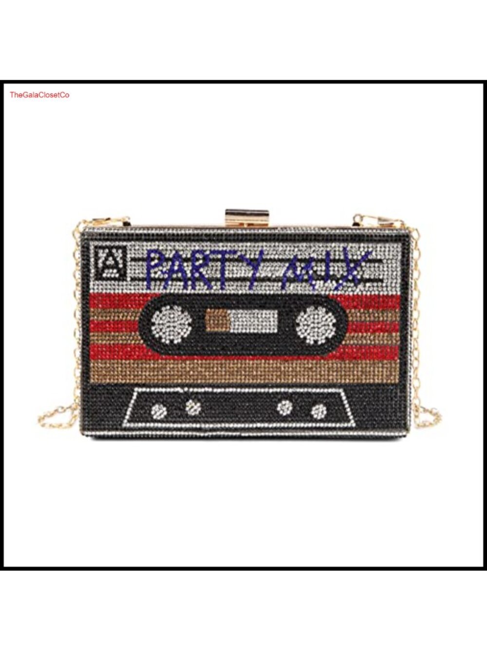 Rhinestone Crossbody Bag Fun Unique Evening Clutch Purses Detachable Chain